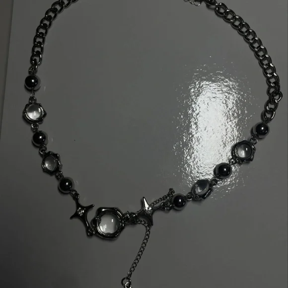 🌌Y2K Starry Galaxy Silver Chain Necklace - Picture 3 of 3